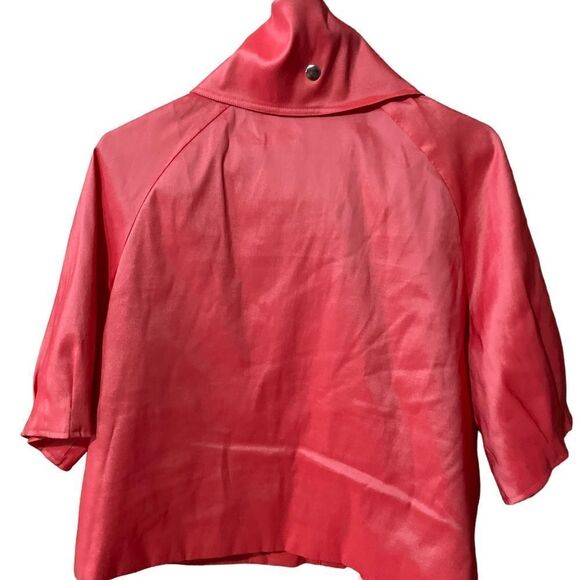 Samuel Dong Coral Cropped Zip Jacket Shimmer Silky - Size Medium / M - Picture 2 of 7